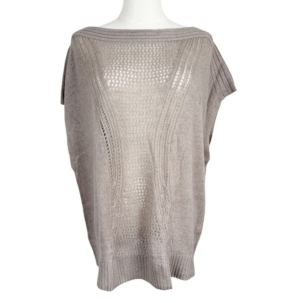 Inhabit Cashmere Linen Knit Boatneck Dolman Top Gray - L